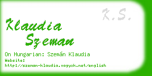 klaudia szeman business card